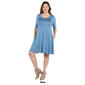 Plus Size 24/7 Comfort Apparel Knee Length Fit & Flare Dress - image 4
