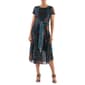 Petite Robbie Bee Short Sleeve Tie Waist Print Midi Dress - image 1
