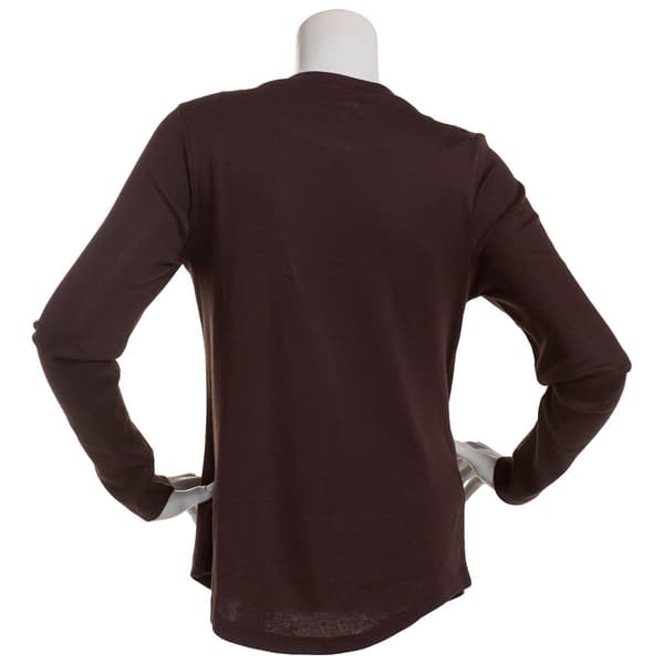 Womens Architect® Long Sleeve Solid Crew Neck Tee w/Rounded Hem