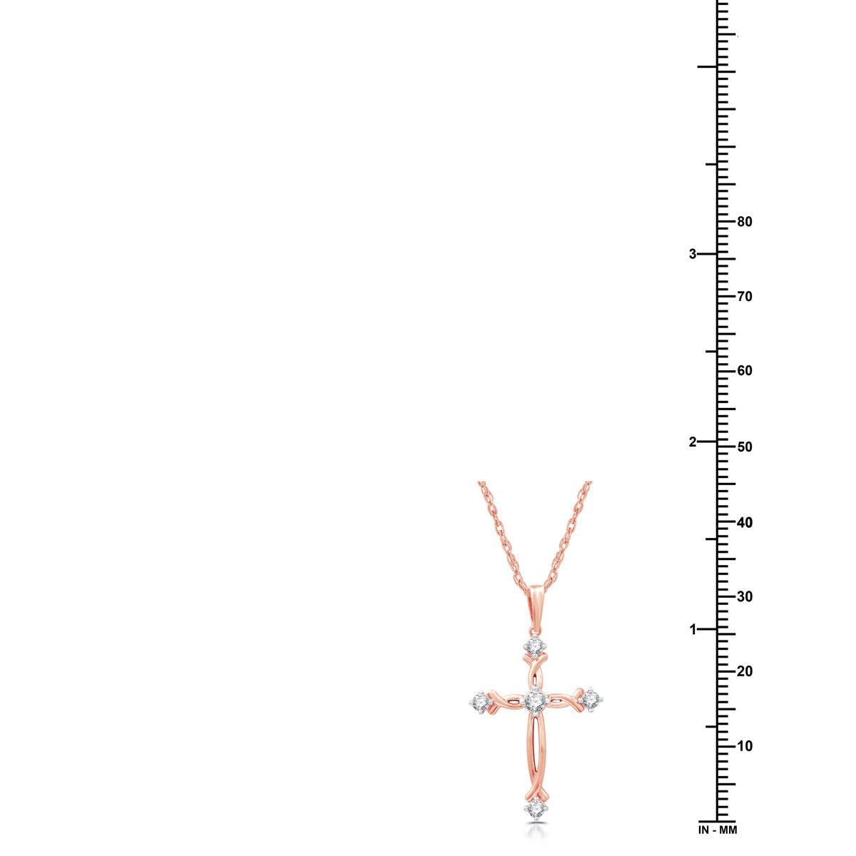 Nova Star® Lab Grown Diamond Rose Gold Plated Twist Cross Pendant