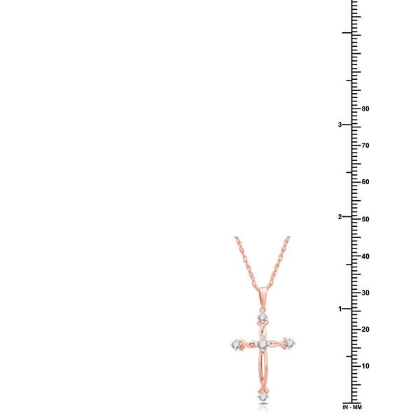 Nova Star® Lab Grown Diamond Rose Gold Plated Twist Cross Pendant