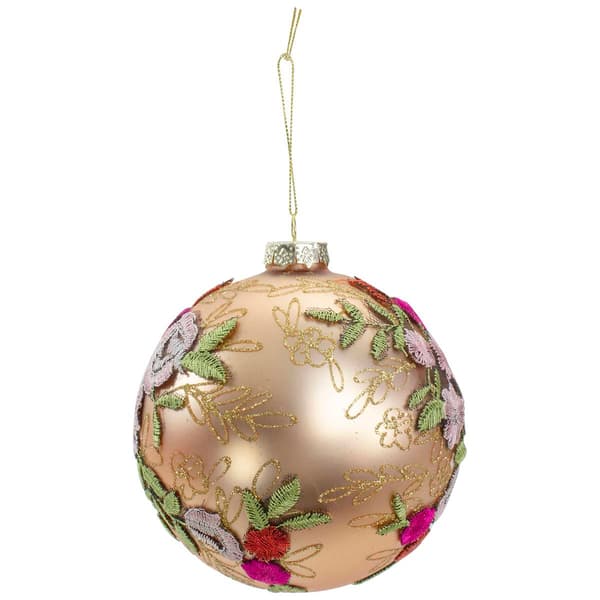 Northlight Seasonal 4.5in. Floral Applique Christmas Ornament