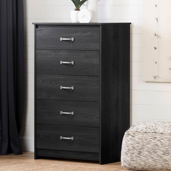 South Shore Tassio Grey Oak 5 Drawer Chest