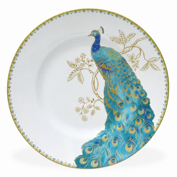 222 Fifth Peacock Garden White 16pc. Dinnerware Set