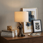 HomeRoots 25in. Black Blear in a Tree Table Lamp with Beige Shade - image 2
