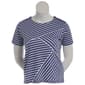 Petite Hasting & Smith Short Sleeve Spliced Stripe Tee - image 1
