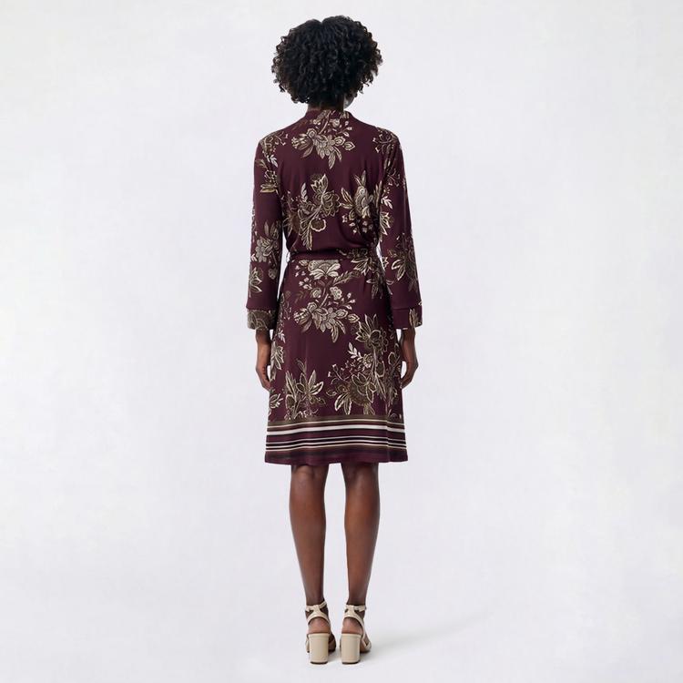 Womens Mlle Gabrielle 3/4 Sleeve Floral Crepe Sheath Dress