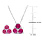 Gemstone Classics™ 3.375kt. Created Ruby 3 Stone Pendant Set - image 5