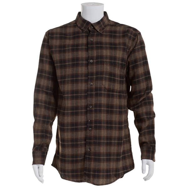 Mens Big & Tall Mountain Ridge Flannel Shirt - Chocolate/Sienna