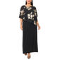 Plus Size MSK Foil Print Capelet Overlay Gown - image 1