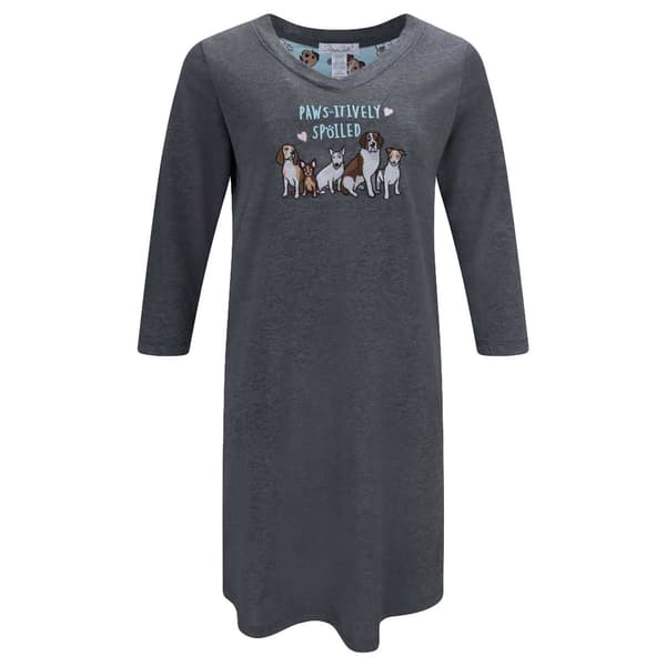 Plus Size Rene Rofe&#40;R&#41; 3/4 Sleeve Pawsitively Spoiled Nightgown - image 