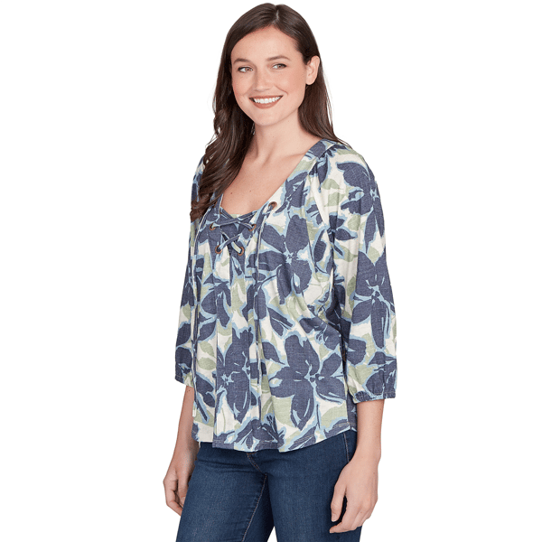 Womens Skye''s the Limit Out Of The Blue Floral Peasant Blouse