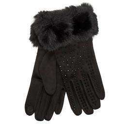 Womens Nanette Lepore Faux Fur Cuff Studded Gloves