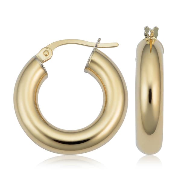 Gold Classics&#40;tm&#41; 10mm Gold Hoop Earrings - image 