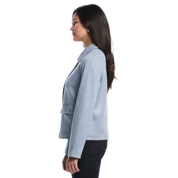 Petite Rafaella® Solid Patch Pocket Suede Jacket