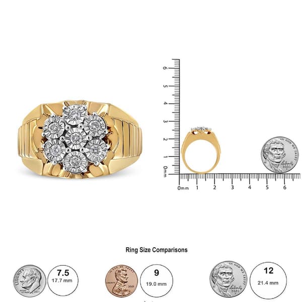 Haus of Brilliance 1/3ctw. Floral Diamond Cluster Statement Ring