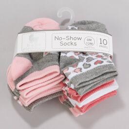 Baby Girl &#40;NB-12M&#41; baby elements 10pk. Cat Print No Show Socks
