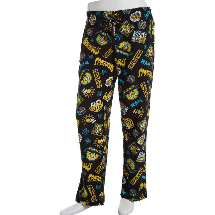 Mens SpongeBob SquarePants Skate Tags Lounge Pajama Pants