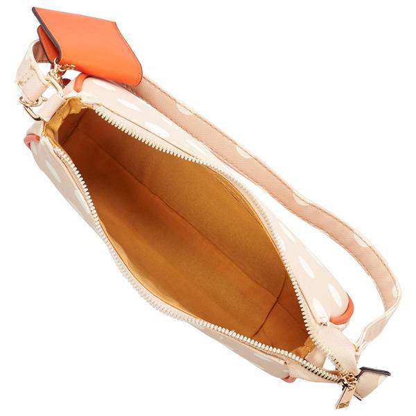 DS Fashion Poka Dot Shoulder Bag - Tan