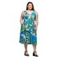 Plus Size 24/7 Comfort Apparel Teal Paisley Pleated Pocket Dress - image 4