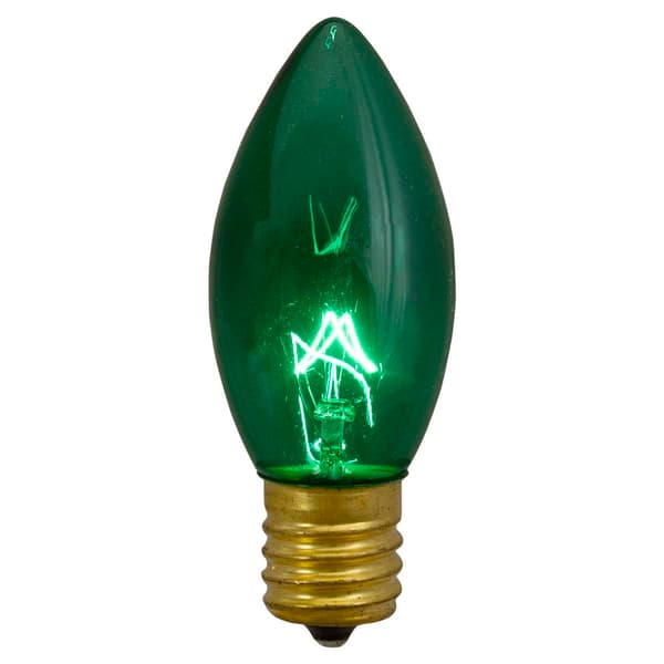 Northlight Seasonal 4pk. C9 Green Transparent Replacement Bulbs