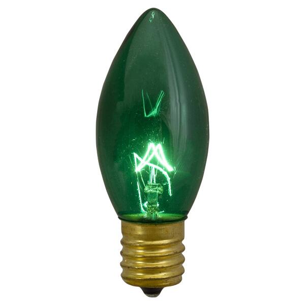 Northlight Seasonal 4pk. C9 Green Transparent Replacement Bulbs - image 