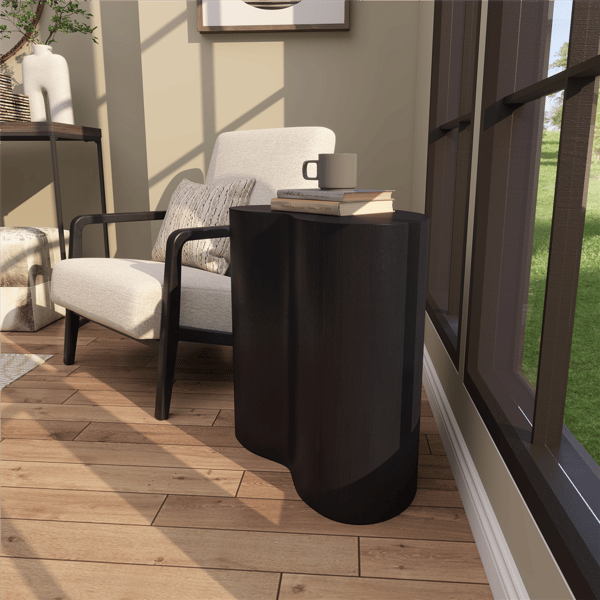 9th & Pike® Modern Black Wood Accent Table