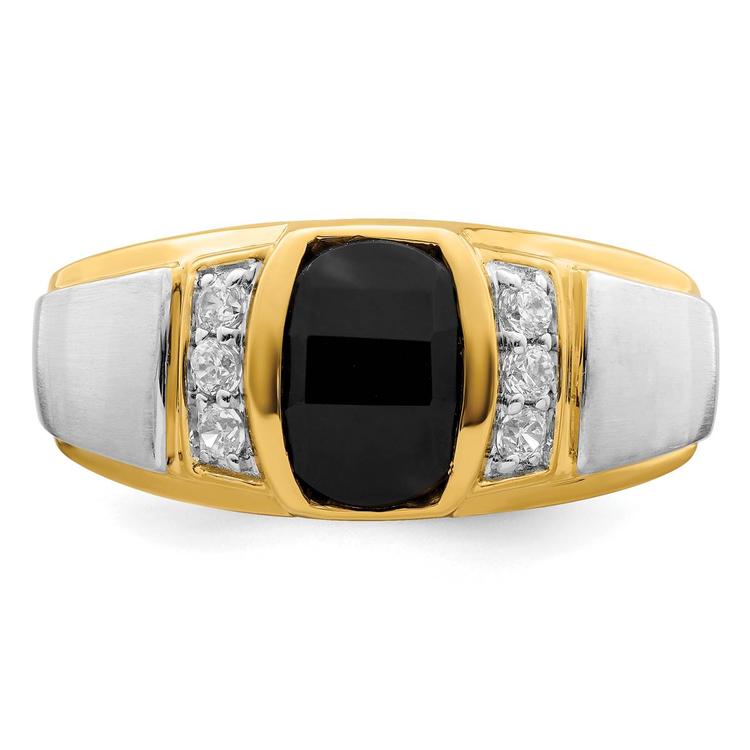 Mens Gentlemen’s Classics™ 14kt. Two Tone Onyx & 1/5 Diamond Ring