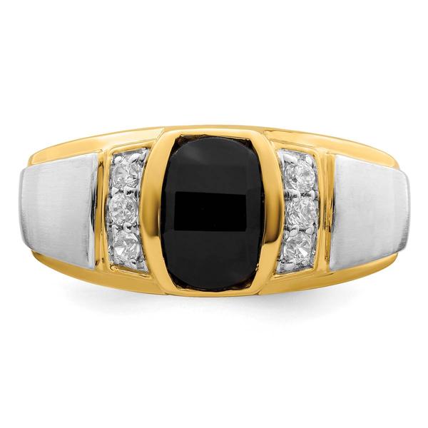 Mens Gentlemen’s Classics™ 14kt. Two Tone Onyx & 1/5 Diamond Ring