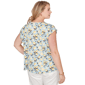 Plus Size Emaline Key Items Cap Sleeve All Over Lemon Blouse - image 1