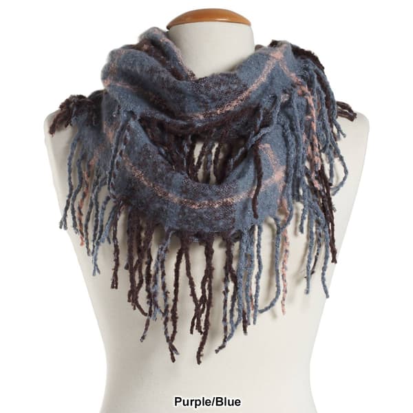 Womens Fantasia Lulu Plaid Infinity Scarf w/Fringe