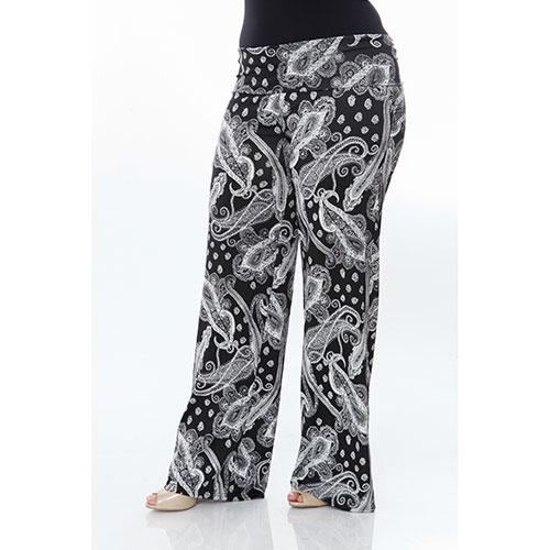 Plus Size White Mark Palazzo Print Pants