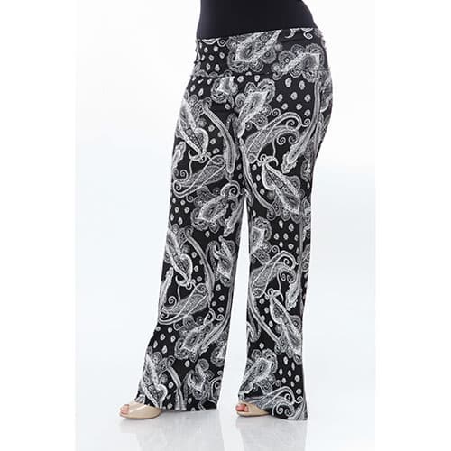 Plus Size White Mark Palazzo Print Pants