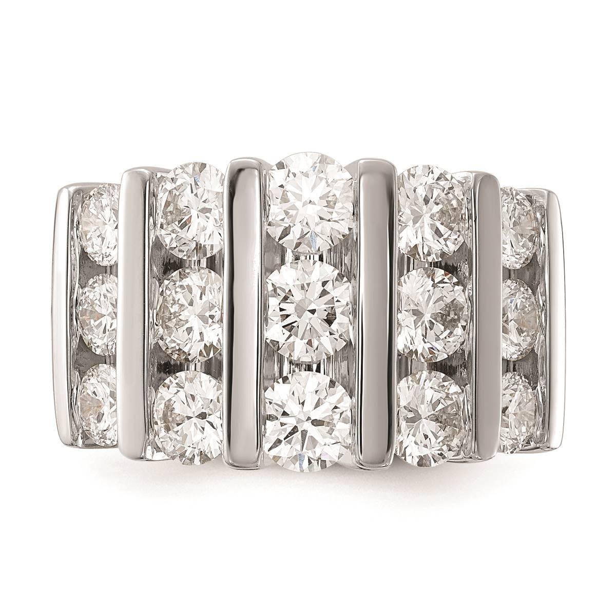 Mens Pure Fire 14kt. White Gold Lab Grown 3ct. Diamond Band