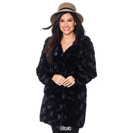 Plus Size Kenneth Cole&#174; Faux Fur Walker Coat with Notch Collar