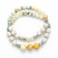 Amazonite Ivory Lava Beaded 2pc. Stretch Bracelet Set - image 1