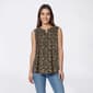 Womens Napa Valley Sleeveless Ditsy Floral Pleat Henley Blouse - image 1