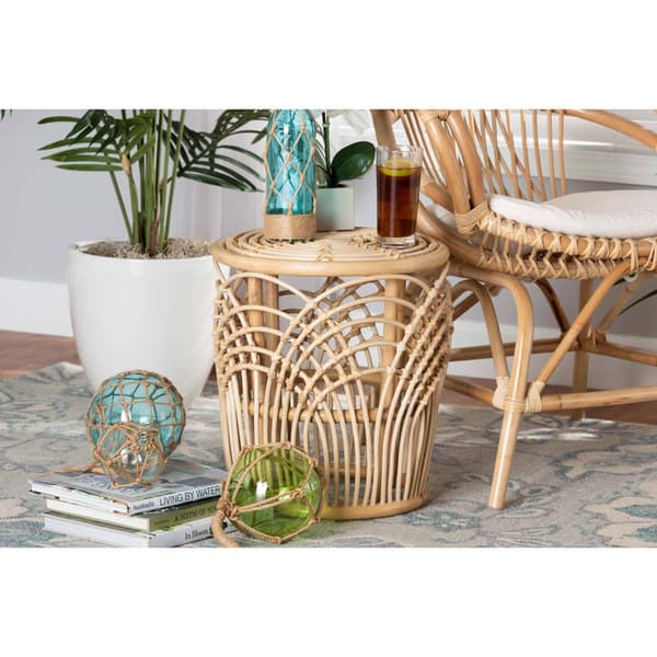Baxton Studio Edena Modern Bohemian Natural Brown End Table