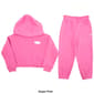 Girls (4-6x) Skechers™ Solid Hoodie &amp; Paperbag Waist Joggers Set - image 3