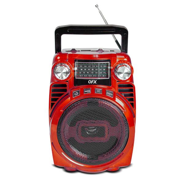 QFX AM & FM Radio w/ Bluetooth Speaker - Red