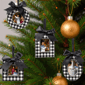 Northlight 4ct. Plaid Photo Frame Christmas Ornaments with Bows - image 3
