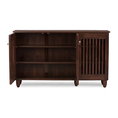 Baxton Studio Fernanda 3-Door Entryway Shoe Cabinet