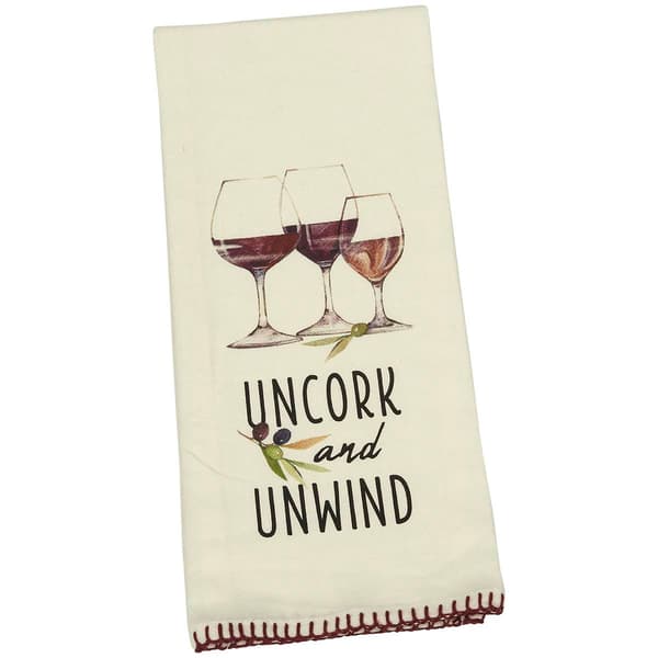 Essential Kitchen Tuscan Tour Wine Flour Sack Kitchen Towel - image 