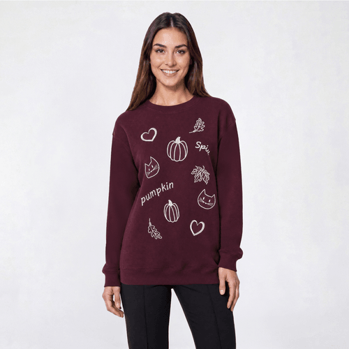 Womens Architect(R) Long Sleeve Fleece Lined Pumpkin Sweatshirt - image 