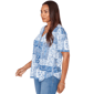 Womens Ruby Rd. French Riviera Elbow Sleeve Patchwork Henley Tee - image 9