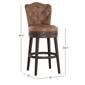 HH2 Home Edenwood Chestnut Bar Height Swivel Stool w/ Tufted Back - image 6