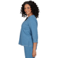 Petite Alfred Dunner Provence Floral Soutache Henley Blouse - image 4