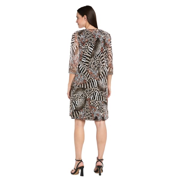 Womens R&M Richards Flyaway Abstract Animal Jacket Dress