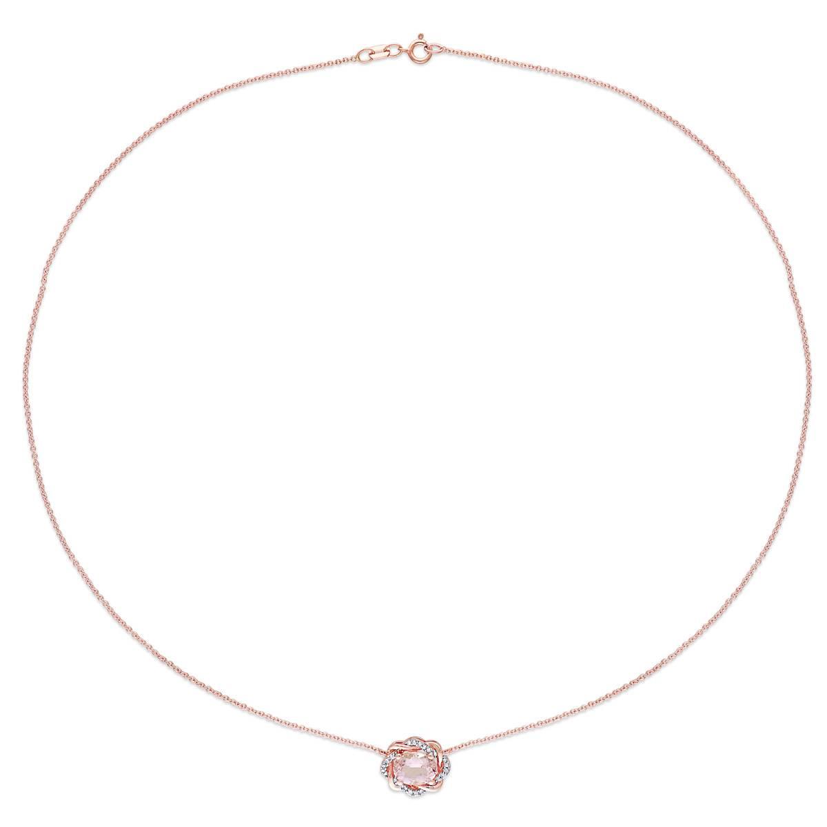 Gemstone Classics™ 10kt. Rose Gold Interlaced Necklace
