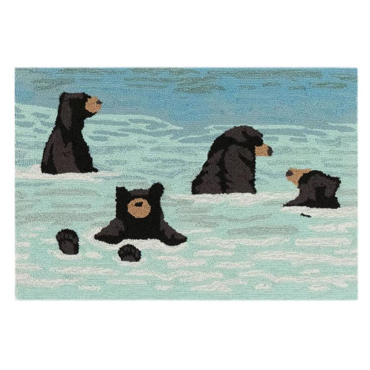Liora Manne(tm) Frontporch Bathing Bears Indoor/Outdoor Accent Rug